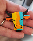 3d Printed Farm Western Longorn Horse Cow Magnet Made in America