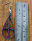 3D Print Christian Cross Faith Earrings Made in America