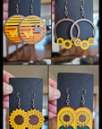 3D Print That70's Show Sunflower Boho Hippie Earrings Made in America