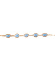 Roped Denim Blue Lapis Golden Link Bracelet