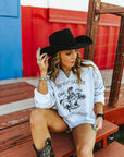 Saddle Oiled Raw Hem Graphic