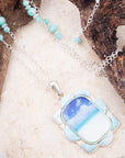 Scenic Beach Blue Larimar and Sterling Silver Pendant Necklace