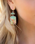 Scenic Sedona Desert Blue Turquoise Golden Drop Earrings