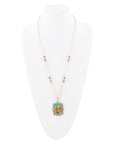 Scenic Sedona Desert Blue Turquoise Golden Pendant Necklace