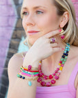 Serape Multi Stone Stretch Bracelet Set