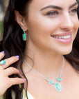 Shielded Lime Greeen Turquoise and Sterling SIlver Necklace