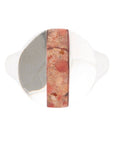 Signet Orange Sponge Coral and Sterling Silver Circle Ring