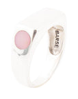 Signet Pink Opal and Sterling Silver In The Hole Ring