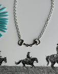 Elegant Snaffle Bit Pendant Necklace With Vintage Western Style Chain For Equines