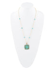 Squared Up Green Turquoise Pendant Necklace