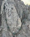 Sterling Silver Turquoise Flat Bead Necklace