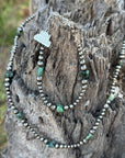 Sterling Silver Turquoise Flat Bead Necklace