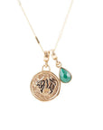 Taurus - Zodiac Green Malachite Golden Charm Necklace