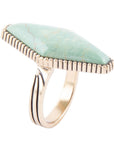 Trillion Green Turquoise Golden Ring