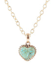 Turquoise Heart Pendant and Bronze Necklace
