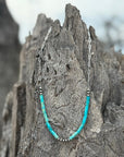 Turquoise Tube Paperclip Chain Necklace