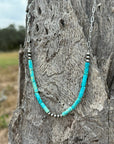 Turquoise Tube Paperclip Chain Necklace