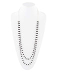 Two Row Onyx and Sterling Silver Necklace