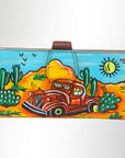 American Darling Wristlet Bag, Hand-Painted Genuine Leather, Western Vegetable Tanned Full Grain Leather Wallet Bag