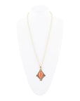 Valerie Orange Sponge Coral and Golden Pendant Necklace
