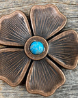 Copper Flower Turquoise Concho 2" W111L