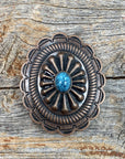 Copper Turquoise Oval Concho 3/4” W179S