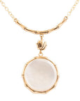 White Mother of Pearl Golden Statement Pendant Necklace