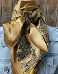 35X35" Neutral Tone Paisley Wild Rag / Scarf WR2040