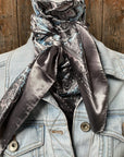 35X35" Grey & Turquoise Paisley Wild Rag / Scarf WR2144