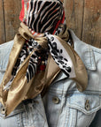 35X35" Red Animal Print Wild Rag / Scarf WR2298