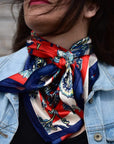 35X35" Red & Navy Paisley Wild Rag / Scarf WR300
