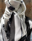 35X35" Black / White Four Leaf Clover Wild Rag / Scarf WR323