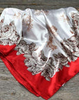 35X35" Red & Wine Floral Wild Rag / Scarf WR592