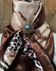 35X35" Tan Animal Print Wild Rag / Scarf -W141L Slide WRC2295B