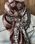 35X35" Two Tone Paisley Wild Rag / Scarf -W185 Slide WRC2557A