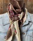 35X35" Cherry Blossom Wild Rag / Scarf - Copper Pink, AB & Champagne Slide WRC406A