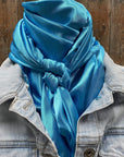 35X35" Solid Aqua Wild Rag / Scarf WRS8