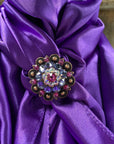 35X35" Solid Purple Wild Rag / Scarf - Copper Fuchsia, AB, & Lilac Slide WRSC1A