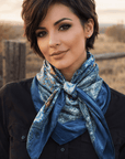 35X35" Blue Leaf Wild Rag / Scarf WR1031