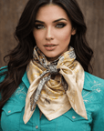 35X35" Brown and Tan Leaf Wild Rag / Scarf WR1032