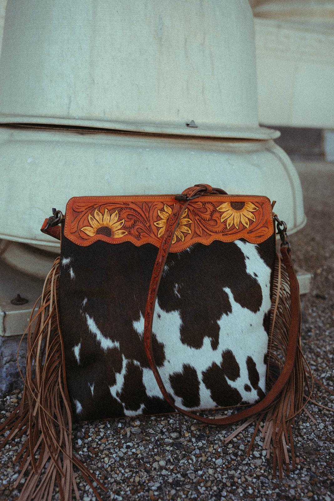 Western sunflower tote bag for women