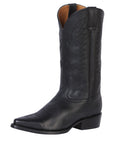 Men's Pointed Toe Leather Cowboy Boots - Made in Mexico - Black 135