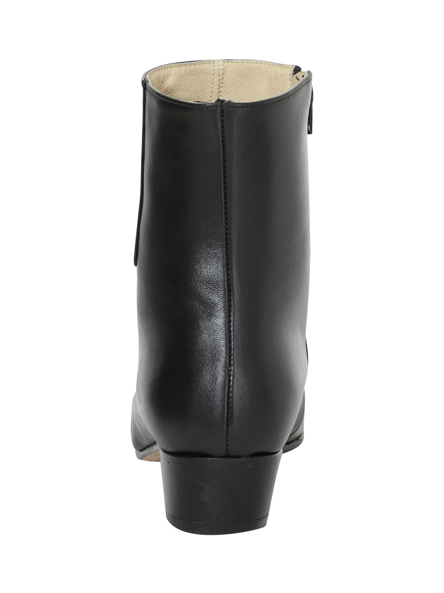 El Becerro Men's Western Dress Boot — Black Leather