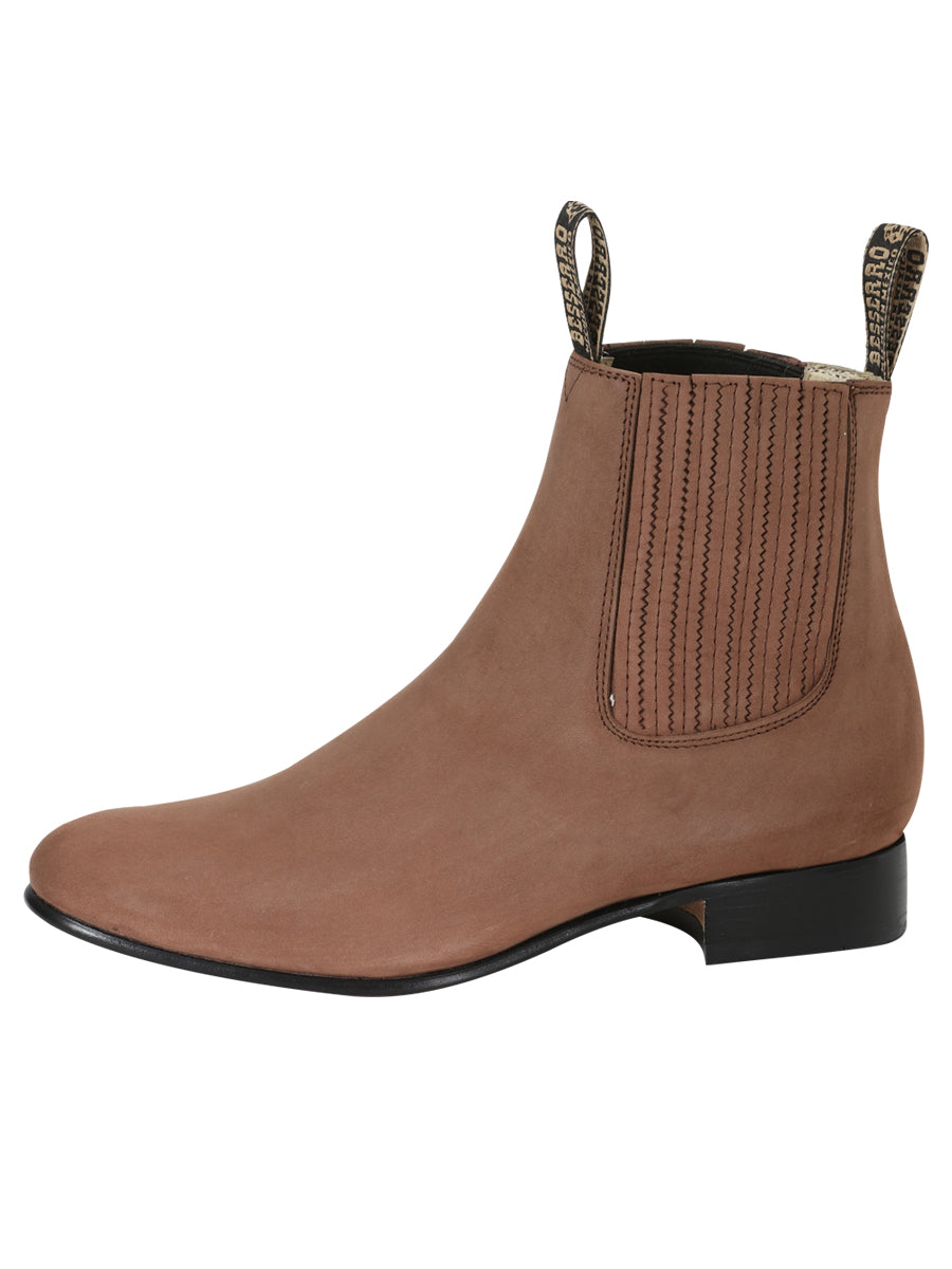 El Besserro Charro Boot in Nobuck Camel