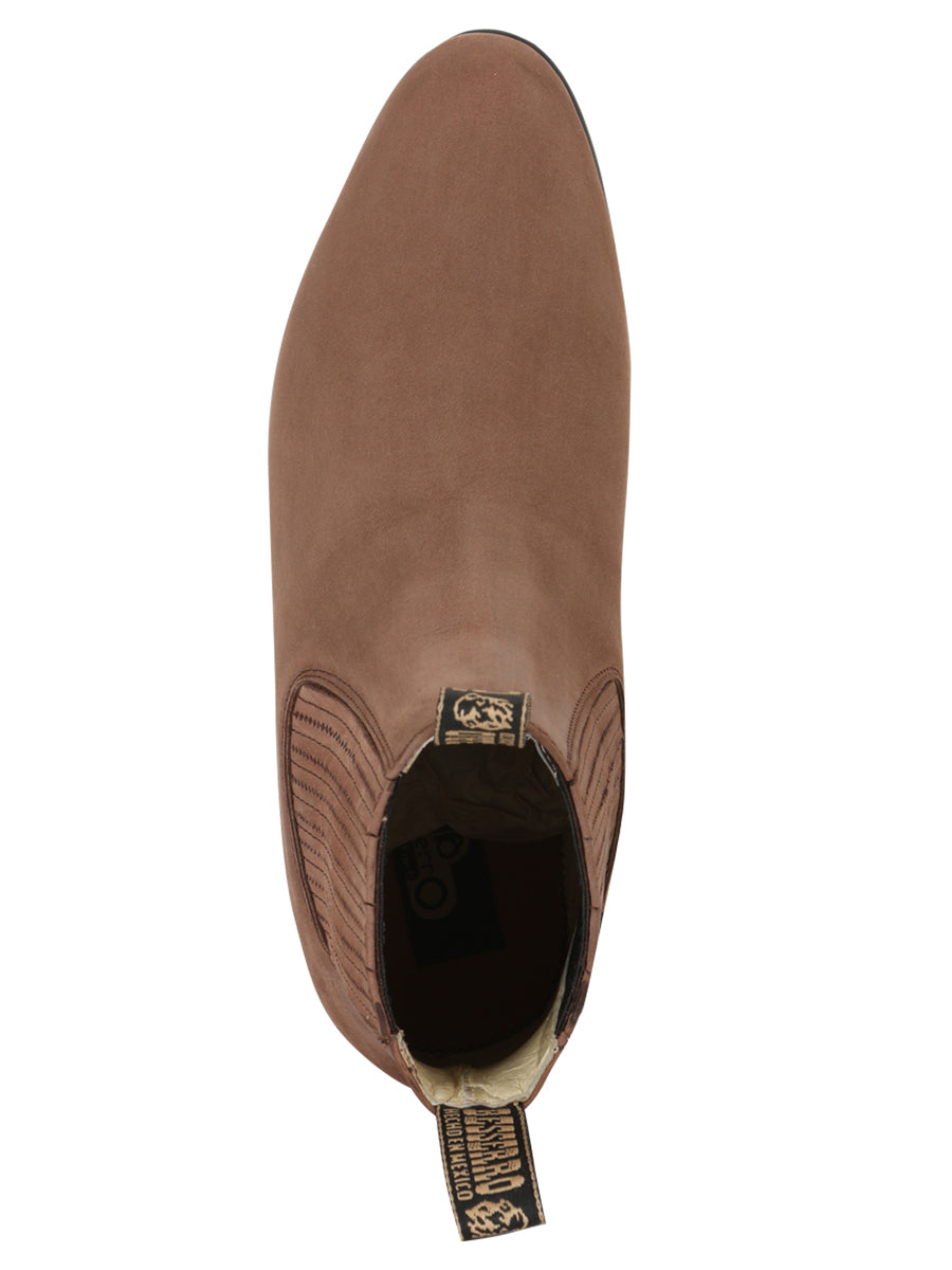 El Besserro Charro Boot in Nobuck Camel