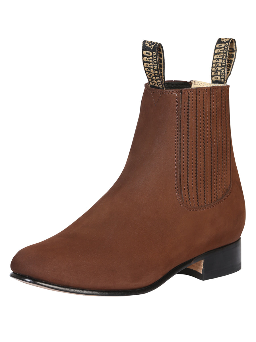 El Besserro Charro Boot in Nobuck Camel