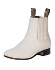 Charro Style Western Boot In Bone Nubuck Leather With ExtraLongLasting AllDayWear Comfort