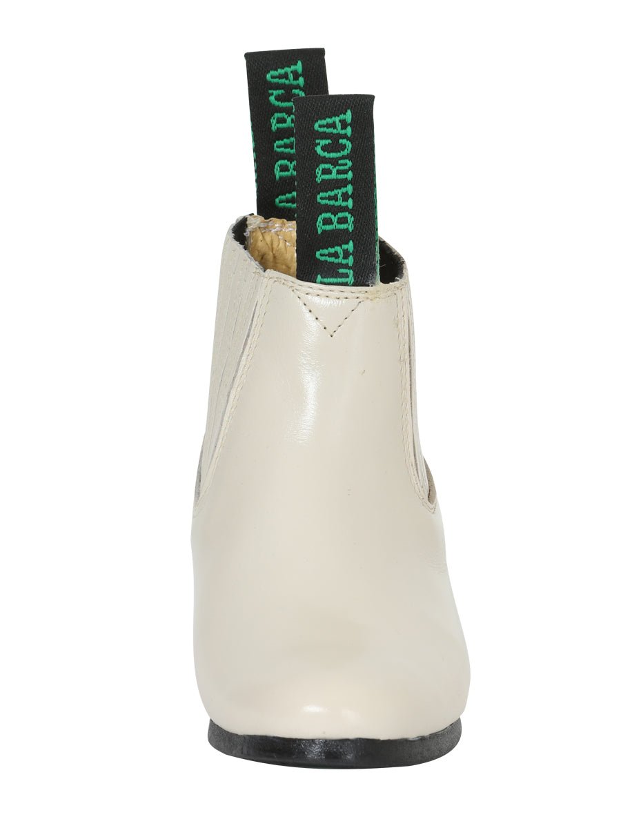 La Barca Leather Ankle Boot in Bone