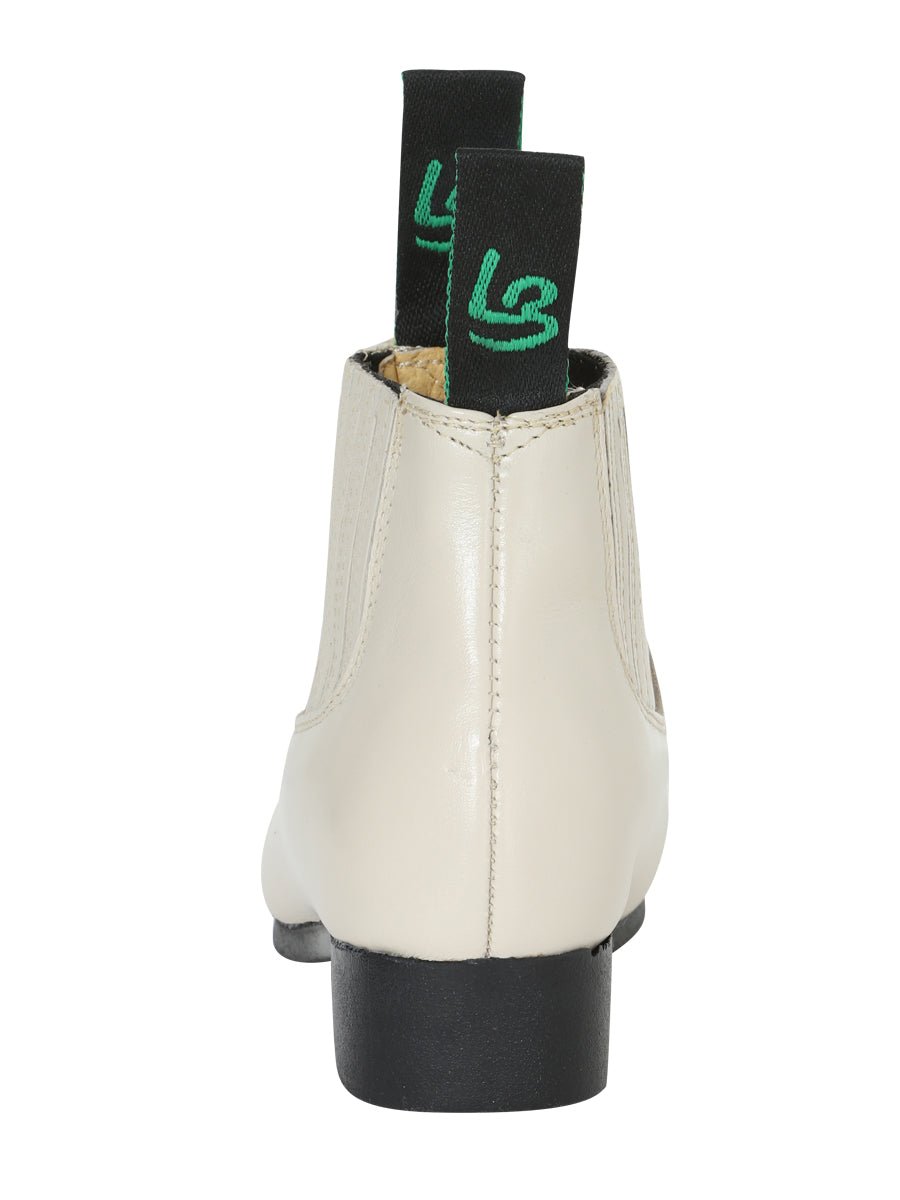 La Barca Leather Ankle Boot in Bone