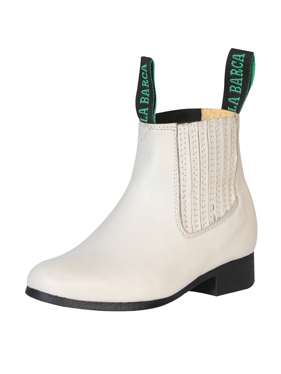 La Barca Leather Ankle Boot in Bone